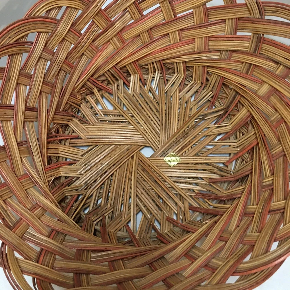Woven Wicker Basket Home Decor Large Brown Tan Philippines Handled Cottagecore
